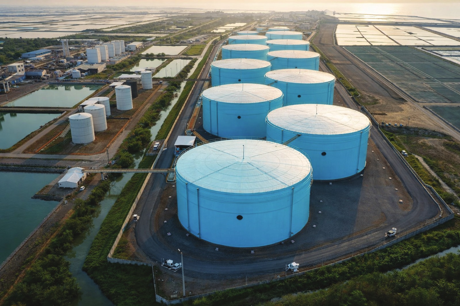 Tank farm at dawn
